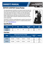 Little Giant BSP50V Manual Del Propietário