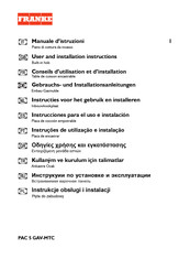 Franke PAC 5 GAV-MTC Instrucciones Para El Uso E Instalacion