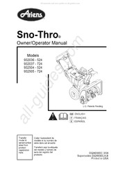 Ariens Sno-Thro 932504-524 Manual De Instrucciones