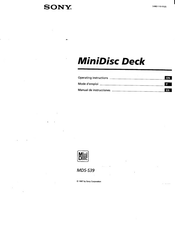 Sony MDS-S39 Manual De Instrucciones