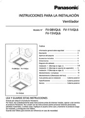 Panasonic FV-08VQL6 Instrucciones Para La Instalación