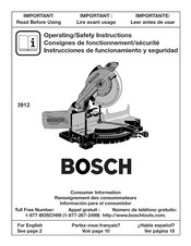 Bosch 3912 Instrucciones De Funcionamiento Y Seguridad