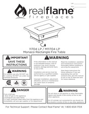 RealFlame Monaco M11704 LP Manual Del Usuario