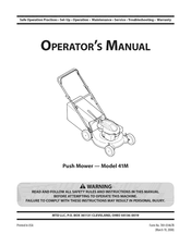 MTD 41M Manual Del Operador