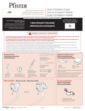 Pfister JX8 Guía De Instalación Rápida