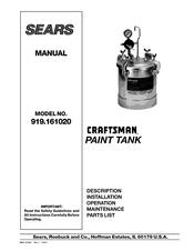 Craftsman Sears 919.161020 Manual