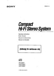 Sony HST-D301 Manual De Instrucciones