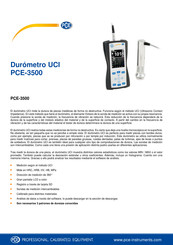 PCE Instruments UCI PCE-3500 Guía Rápida