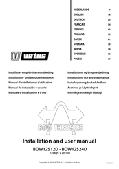 Vetus BOW12512D Manual De Instalación Y Usuario