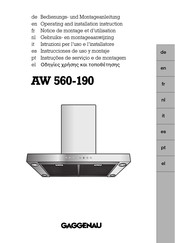 Gaggenau AW 560-190 Instrucciones De Uso Y Montaje