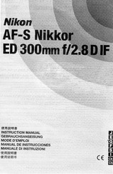 Nikon AF-S Nikkor ED 300mm f/2.8 D IF Manual De Instrucciones
