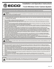 Ecco K7000B-WK Instrucciones De Instalación Y  Operación