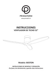 Primaterm BOSTON Instrucciones De Montaje Y Operación