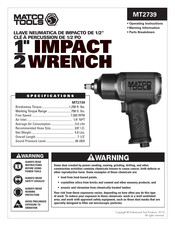 Matco Tools MT2739 Manual De Instrucciones