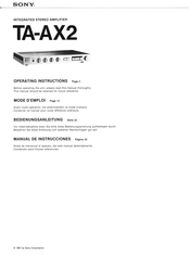 Sony TA-AX2 Manual De Instrucciones