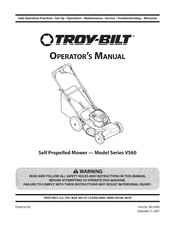 Troy-Bilt V560 Serie Manual Del Operador