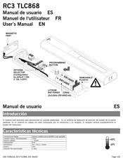 JCM Technologies RC3 TLC868 Manual De Usuario