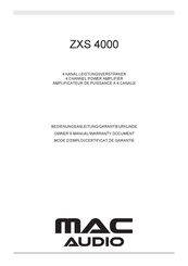 MAC Audio ZXS 4000 Manual Del Propietario/ Certificado De Garantía