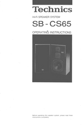 Technics SB-CS65 Instrucciones Para El Manejo