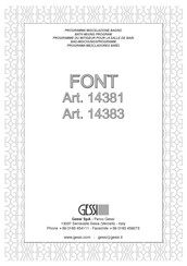 Gessi FONT 14383 Instrucciones De Instalación