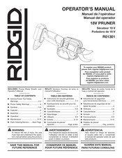 RIDGID R01301 Manual Del Operador