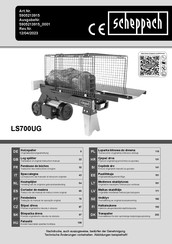 Scheppach LS700UG Traduccion Del Manual De Instrucciones Originale