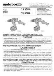 Metabo HPT DS 36DA Instrucciones De Seguridad Y Manual De Instrucciones