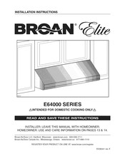 Broan Elite E64000 Serie Manual De Instrucciones