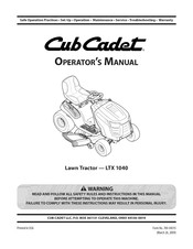 Cub Cadet LTX1040 Manual De Instrucciones