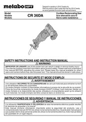 Metabo HPT CR 36DAQ4 Instrucciones De Seguridad Y Manual De Instrucciones