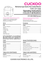 Cuckoo CR-0331 Serie Manual De Instrucciones