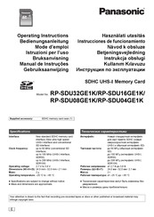 Panasonic RP-SDU08GE1K Instrucciones De Funcionamiento