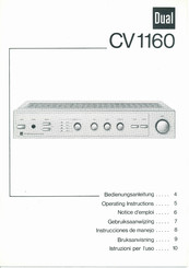 Dual CV 1160 Instrucciones De Manejo