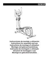 BH FITNESS G2381IP Instrucciones De Montaje Y Utilización