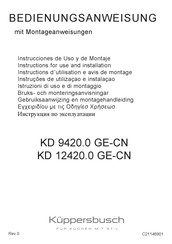 Kuppersbusch KD 9420.0 GE-CN Instrucciones De Uso Y De Montaje