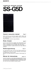 Sony CARBOCON SS-G5D Manual De Instrucciones