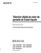 Sony BRAVIA KDL-46S2000 Manual De Instrucciones