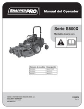 Snapper PRO S800X/61 Manual Del Operador