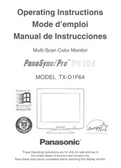 Panasonic TX-D1F64 Manual De Instrucciones