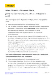 Jabra Elite Active 65t Guia De Inicio Rapido