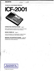 Sony ICF-2001 Manual De Instrucciones