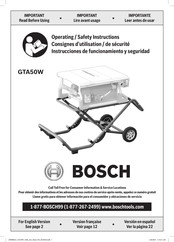 Bosch GTA50W Instrucciones De Funcionamiento Y Seguridad