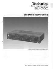 Technics SU-700 Instrucciones De Funcionamiento