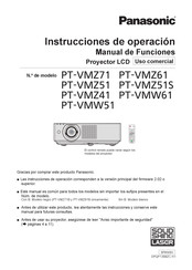 Panasonic PT-VMZ61 Instrucciones De Operación Manual De Funciones