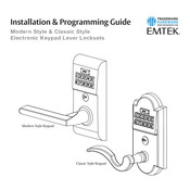 Emtek Clasico E2001 Guía De Instalación Y Programación