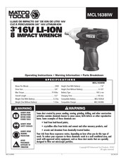 Matco Tools MCL1638IW Manual Del Usuario