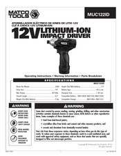 Matco Tools MUC122ID Manual Del Usuario