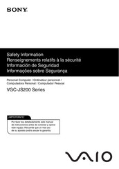 Sony Vaio VGC-JS200 Serie Información De Seguridad