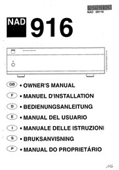 NAD 916 Manual Del Usuario