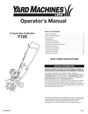 MTD Yard Machines Y125 Manual Del Operador